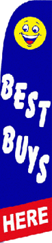 Blue, Best Buys Here Feather Flag, 70 cm x 320 cm