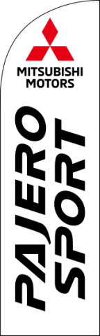 White, Mitsubishi Pajero Sport Feather Flag