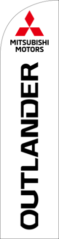 White,MITSUBISHI(logo)OUTLANDER,75x300cm
