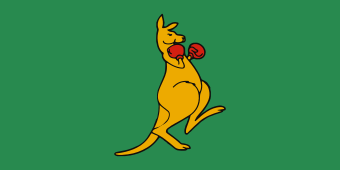 Green, Boxing Kangaroo,180x90cm