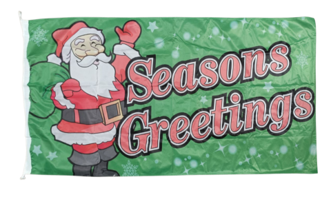 Seasons Greetings Flag 180x90cm Green