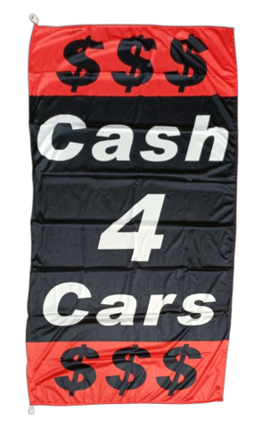 Cash 4 Cars Red 90x180cm