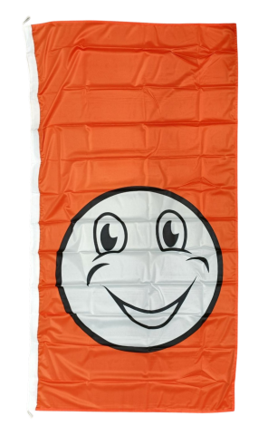 Happy Face Flag Orange 90x180cm