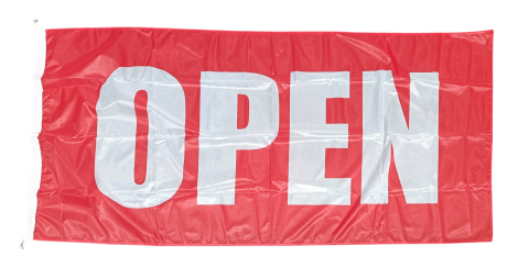 Open Flag Red 180x90cm