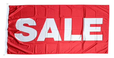 Sale Flag, Red, 180x90 cm