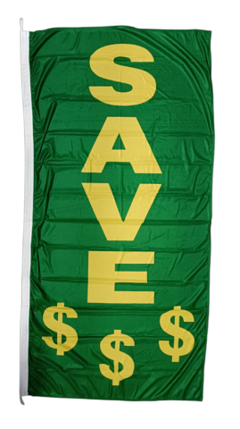 Save $$$ Flag Green 90x180cm