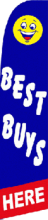 Blue, Best Buys Here Feather Flag, 70 cm x 320 cm