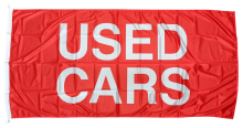Used Cars Flag, Red, 180x90 cm